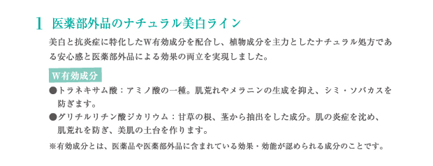 医薬部外品のナチュラル美白ライン