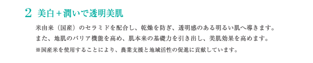 美白＋潤いで透明美肌